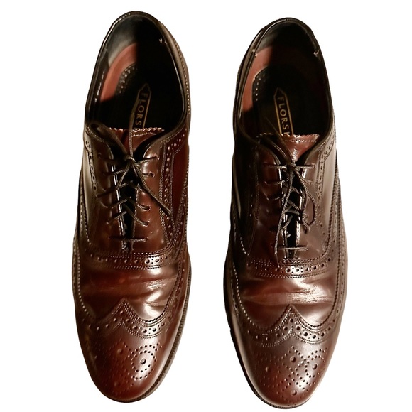 FLORSHEIM Men's Royal Imperial Brown Leather Shoes Wingtip Size 8.5D - Picture 1 of 10